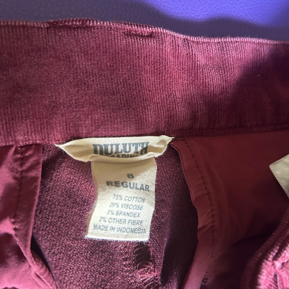 Duluth Trading Co Red Straight Leg Pants
